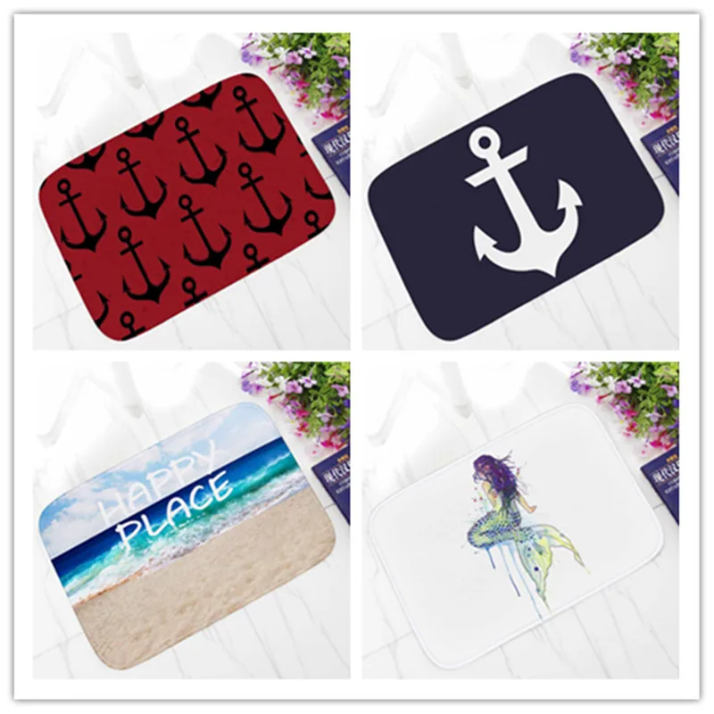 

Vintage Floor Mats Decorate European Anchors Home Entrance Doormat Absorbent Non-slip Bath Rug Door Mats Indoor