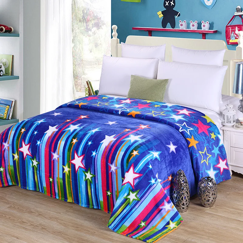 

bedspread blanket 200x230cm High Density Super Soft Flannel Blanket to on for the sofa/Bed/Car Portable Plaids