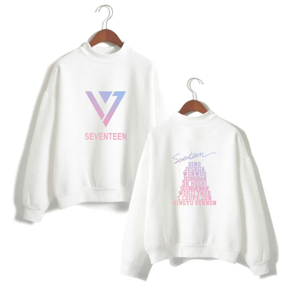SEVENTEEN свитшоты пуловеры с буквенным принтом Kpop корейский стиль повседневные