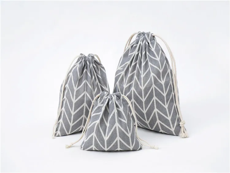 Style 2 Small Печатный хлопковый льняной мешок на шнурке для чая, подарочные пакеты для конфет, фруктовые геометрические сумки для путешествий, креативная портативная тканевая сумка - Цвет: Style 2 Small