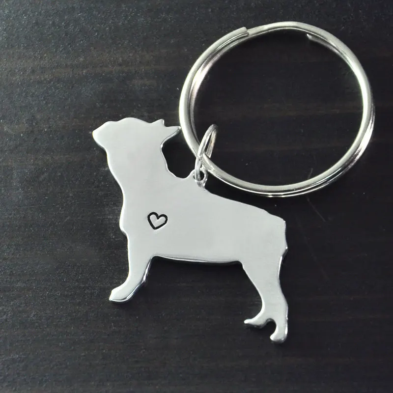 

French Bull keychain dog key chain alloy hand cut French Bull pendant beautiful charm