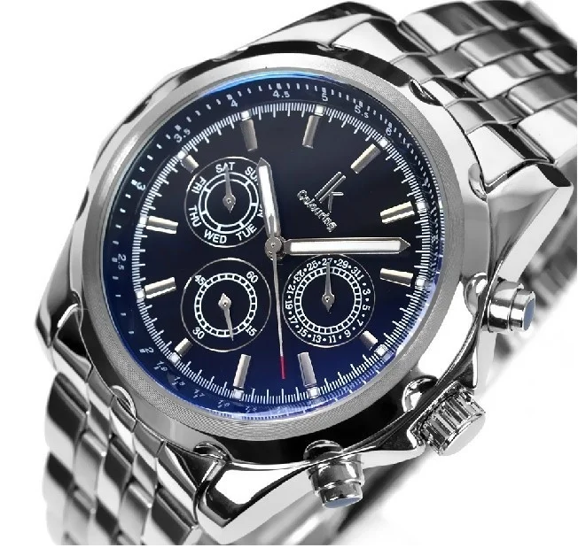 Panic buying male fully automatic mechanical watch mens top brand luxury Military Date Stainless Band Flywheel