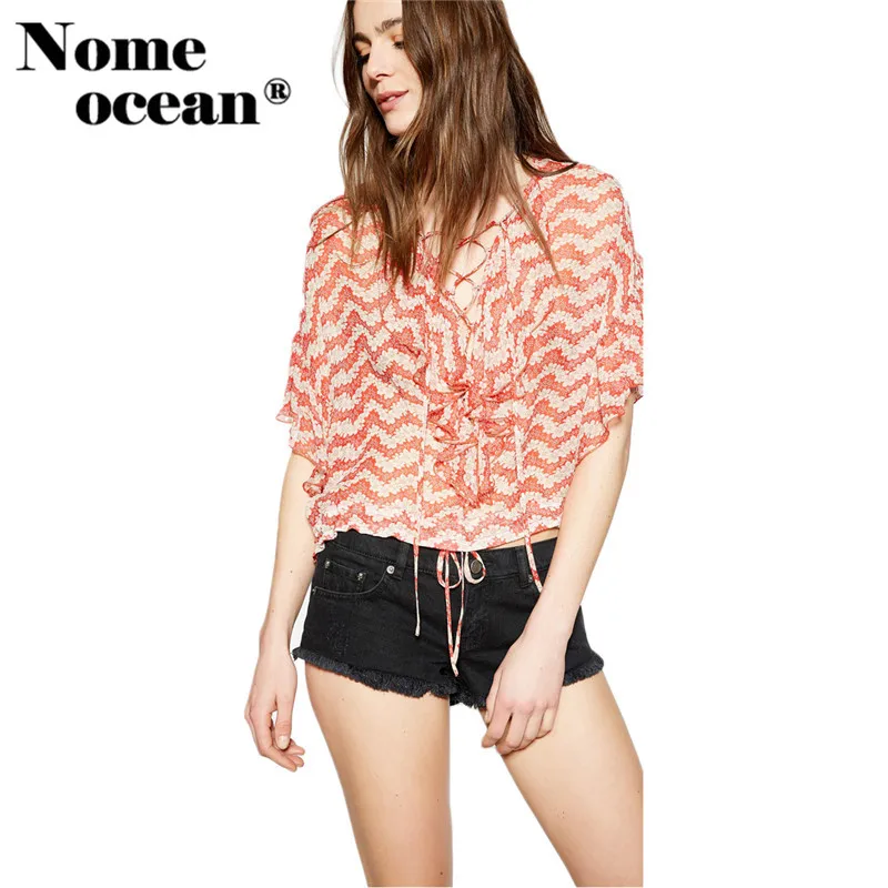 Dotfashion Pink Layered Ruffle Trim Plaid Crop Blouse