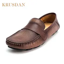 Обувь из натуральной кожи мужские туфли новая обувь без шнуровки; лоферы; мокасины на плоской подошве Для Мужчин's Горох обувь дышащая для досуга Для мужчин; тонкие туфли