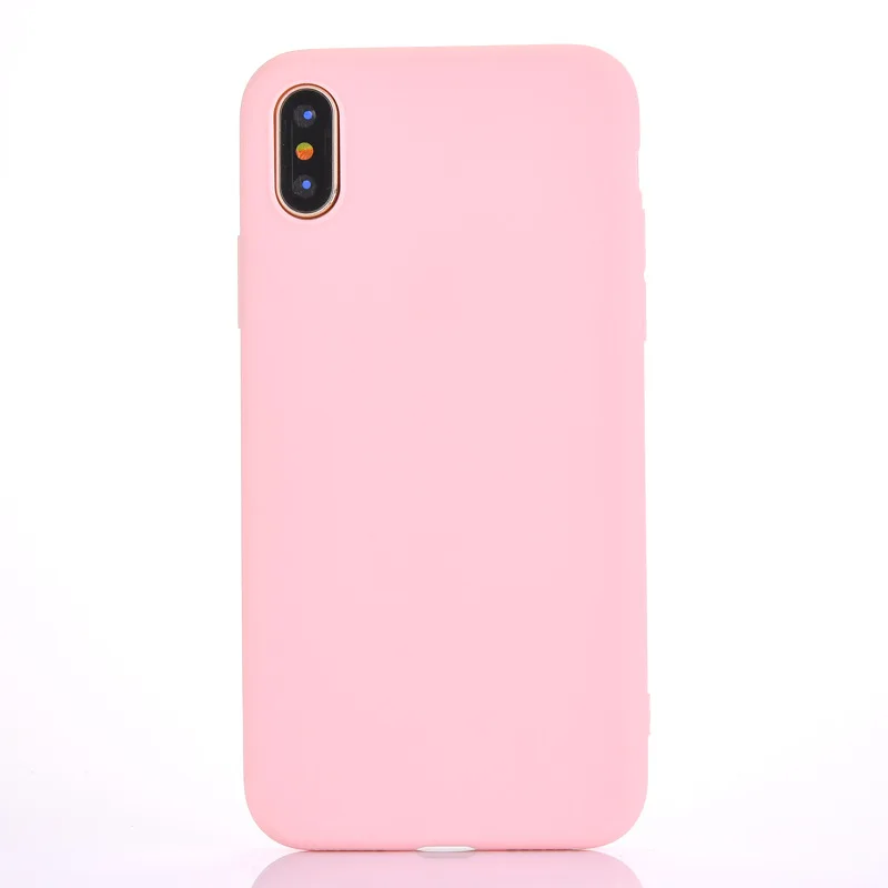 Demelfu Ультратонкий матовый чехол для телефона для iPhone X, 7, 8, 6, 6s Plus, мягкий резиновый чехол для Fundas iPhone 5, 5S, SE, 6, 7, 8 Plus, чехол s - Цвет: Pink
