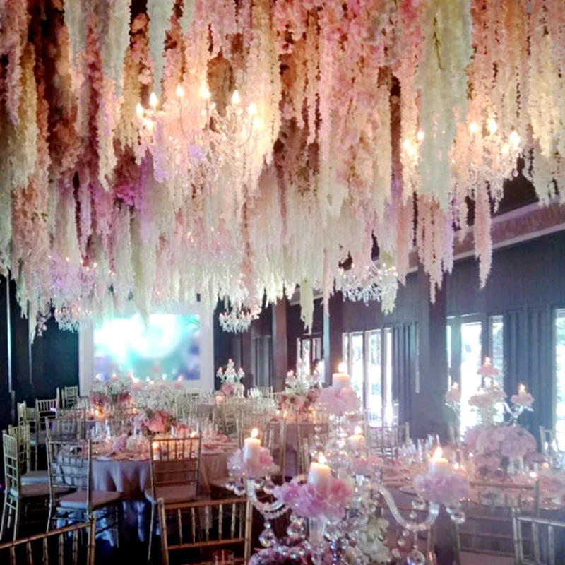180CM 2pcs Silk Cherry bloss Vine beautiful high For Home Wedding Decoration Fake leaf diy Hanging Garland Artificial Flowers 180CM 2pcs Silk Cherry bloss Vine beautiful high For Home Wedding Decoration Fake leaf diy Hanging Garland Artificial Flowers