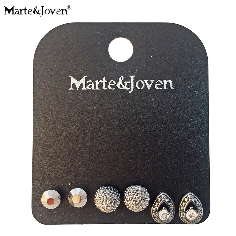 Marte & Joven 3 пар/компл. шар/капли воды в уши наборы серег гвоздиков для женщин