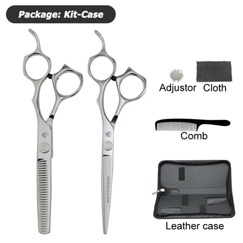 6044 Kit Case Univinlions 6 дюймов Janpan стальные профессиональные ножницы для стрижки волос Парикмахерские филировочные ножницы парикмахерские Парикмахерские ножницы набор - Цвет: 6044 Kit Case