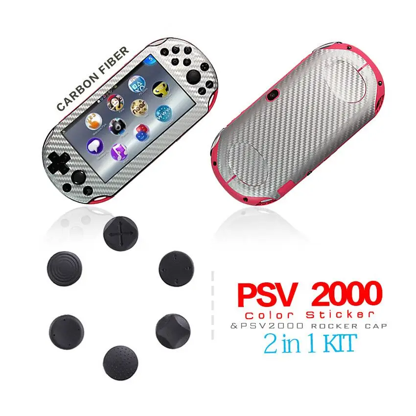 Game accessories Carbon Fiber Silver Skin Sticker Cover for PS vita PSV