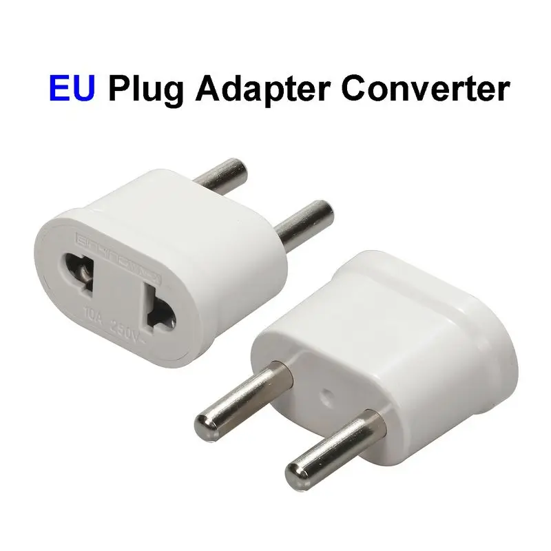 1000pcs New White EU KR Plug Adapter Converter US To European South