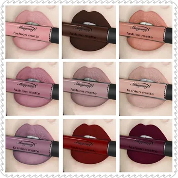 

Women Sexy Makeup Lip Stick Matte Lipstick Brown Nude Chocolate Color Liquid Lipstick Matte Lip Gloss Waterproof Cosmetic