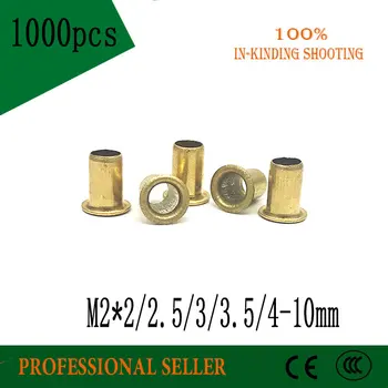 

M2*2/2.5/3/3.5/4/5/6/7/8/10 mm Hollow Copper rivet Bronze rivets Cross hole Brass rivets Single tube DIY accessories