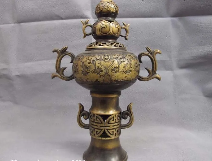 

Chinese Royal Palace Copper Bronze Beast literary Lanterns Censer incense burner
