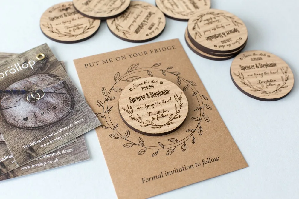  Personalized Wedding Save the Date  Custom Wedding Invitation Magnets rustic Magnet Set Wedding gif - 32951460332