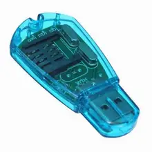 USB SIM Card Reader Adapter Mobile Phone SMS Edit Copy Backup GSM CDMA Blue