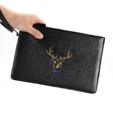 Men Clutch Bag Genuine Leather Men's Hand Bag Fashion Men Wallet Soft Cow Leather Envelope Bag Large Capacity iPad Bag Man Purse