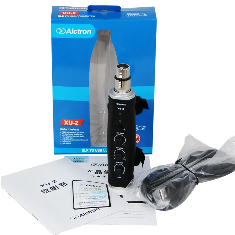 Alctron xu 2 usb преобразователь XLR в USB предварительно усиленный микрофон компьютерный