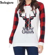 30 шт./партия, осенняя футболка, женские пуловеры с героями мультфильмов, принт с рождественским оленем, топ, женская одежда с длинными рукавами, несколько стилей