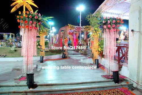 

)new style sliver metal crystal stages pillars for wedding centerpiece