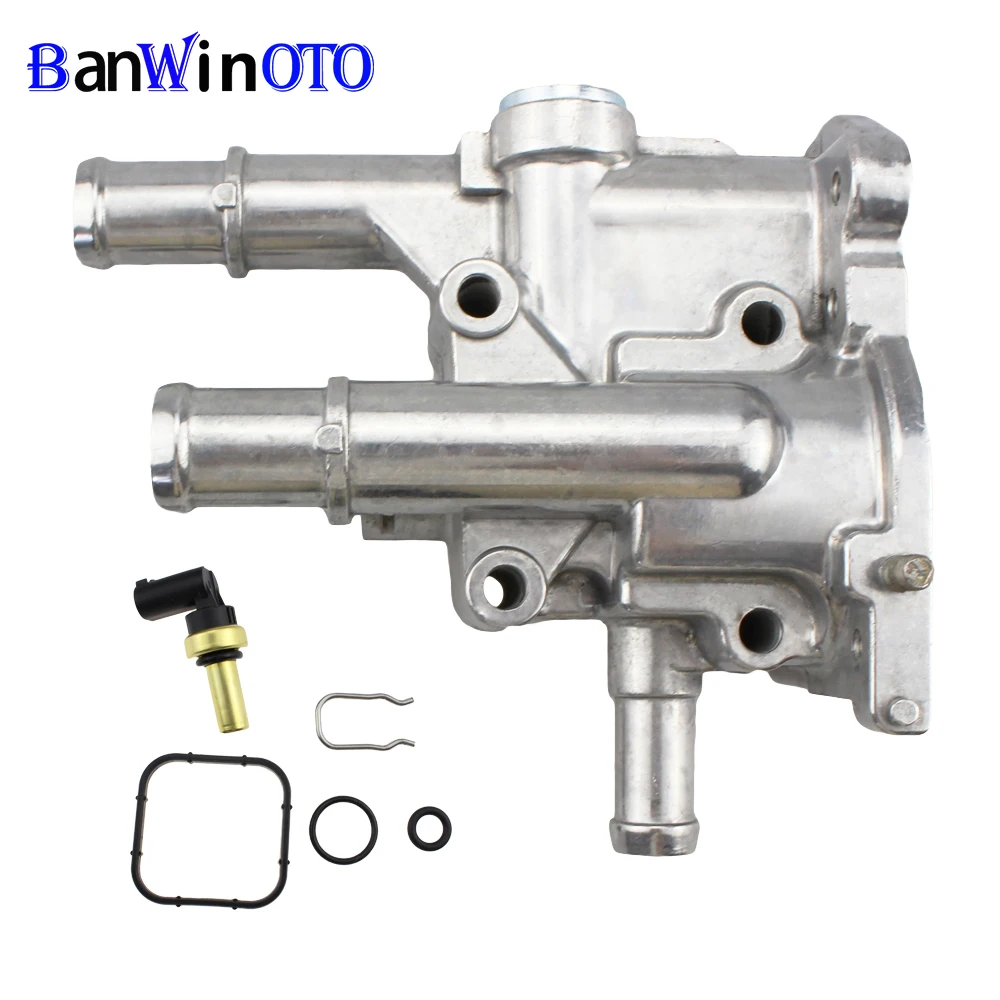 Aluminum Engine Cooling Auto Car Thermostat Housing Cover Sensor for Chevrolet Cruze Opel Zafira