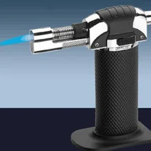 Cigarette Lighter Butane Gas Blow Torch Flame Soldering Welding Automatic Ignition Burner Fire Starter Camping BBQ Baking Tools