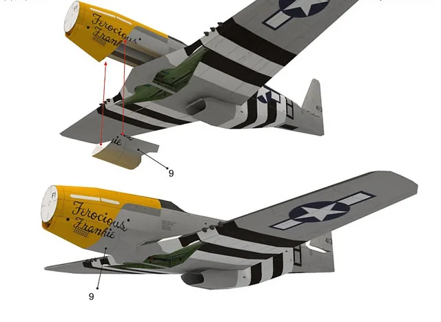 1:33 P-51D Мустанг истребитель 3D бумажная модель космическая библиотечная Бумага Ремесло картонный дом для детей бумажные игрушки