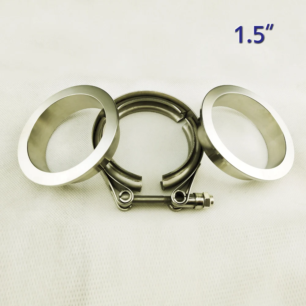 

ZUCZUG 1.5 inch metal clench nut stainless steel V band auto exhaust downpipe clamp flange kit