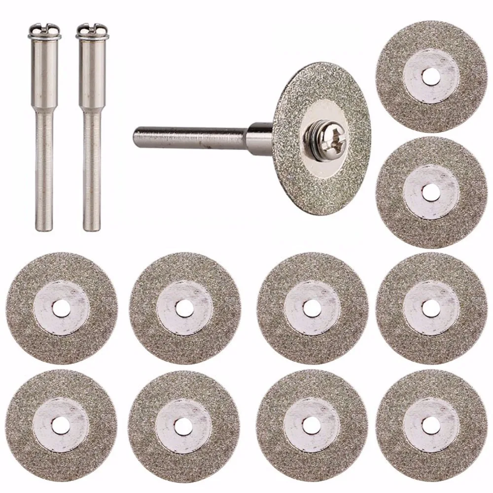 SPTA 10Pc 22mm Diamond Cutting Discs Cut Off Blade for Dremel Rotary