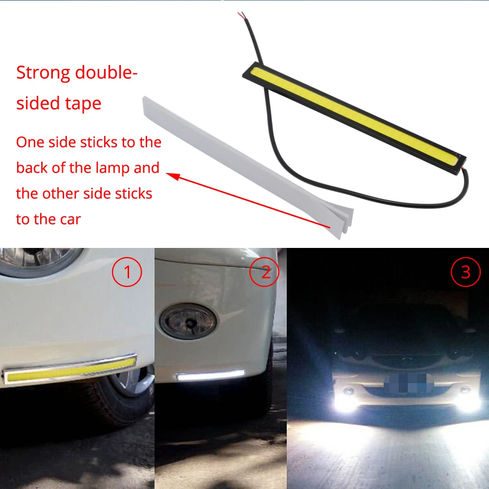 1 шт. 17 см/14 см 2Row/1Row автомобиля DRL COB вождения Туман лампы двойной габаритные огни авто водостойкие обновление ультра яркий светодиодный