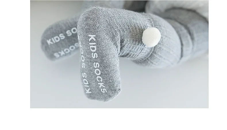 Spring and summer summer double needle baby anti-slip socks without bones loose baby newborn ball children cotton socks