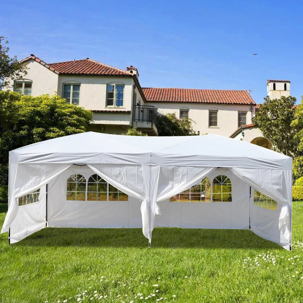 

Lotto 3 x 6m Four Windows Practical Waterproof Folding Tent White