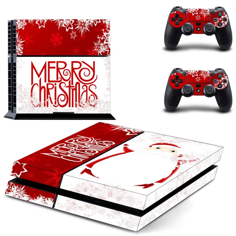 Веселая Рождественская наклейка на кожу Обложка для Playstaion 4 консоли наклейка для PS4 наклейки+ 2 шт. контроллер защитные скины Рождественский подарок