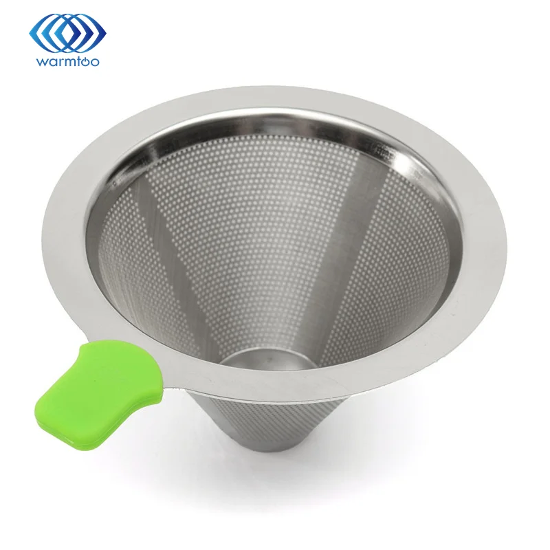 Durable Quality Dual Layer Solid Stainless Steel Coffee Filter Dripper Refillable Holder Handle durable quality dual layer solid stainless steel coffee filter dripper refillable holder handle