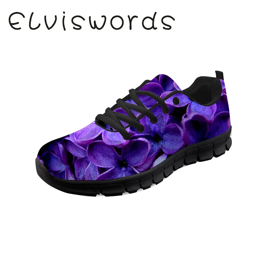 

Women's shoes Spring and Summer New Lace-up Flat Casual shoes Purple Lilac Printed Cute Breathable Soft Outdoor Sports shoes