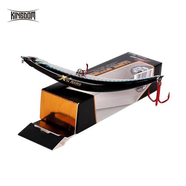US $3.79 Kingdom Floating Pencil fishing lures 110mm10g 86mm65g Hard Baits Bending shape RED VMC Hook lur