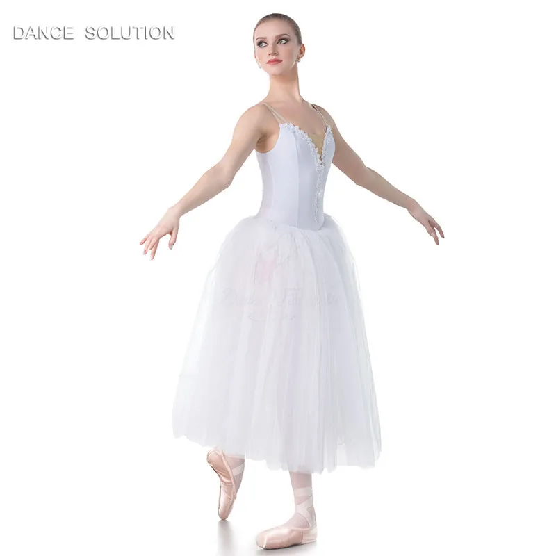 White Romantic Tutus Camisole Long Ballet Tutu Dress - Arabesque Life