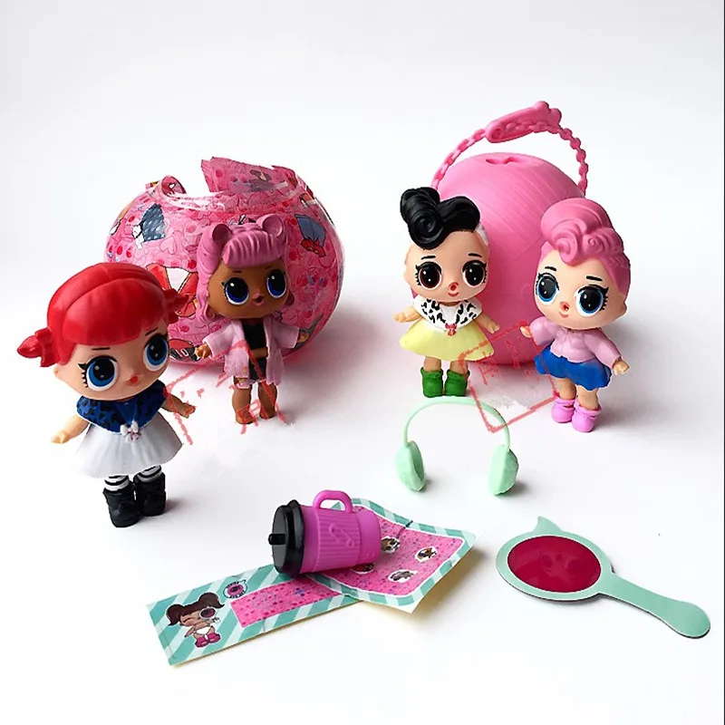 

10cm LOL Ball Doll Action Figure Toys Educational Egg dismantling Change color wear clothes Water spray Kids Gift LOL DOLL