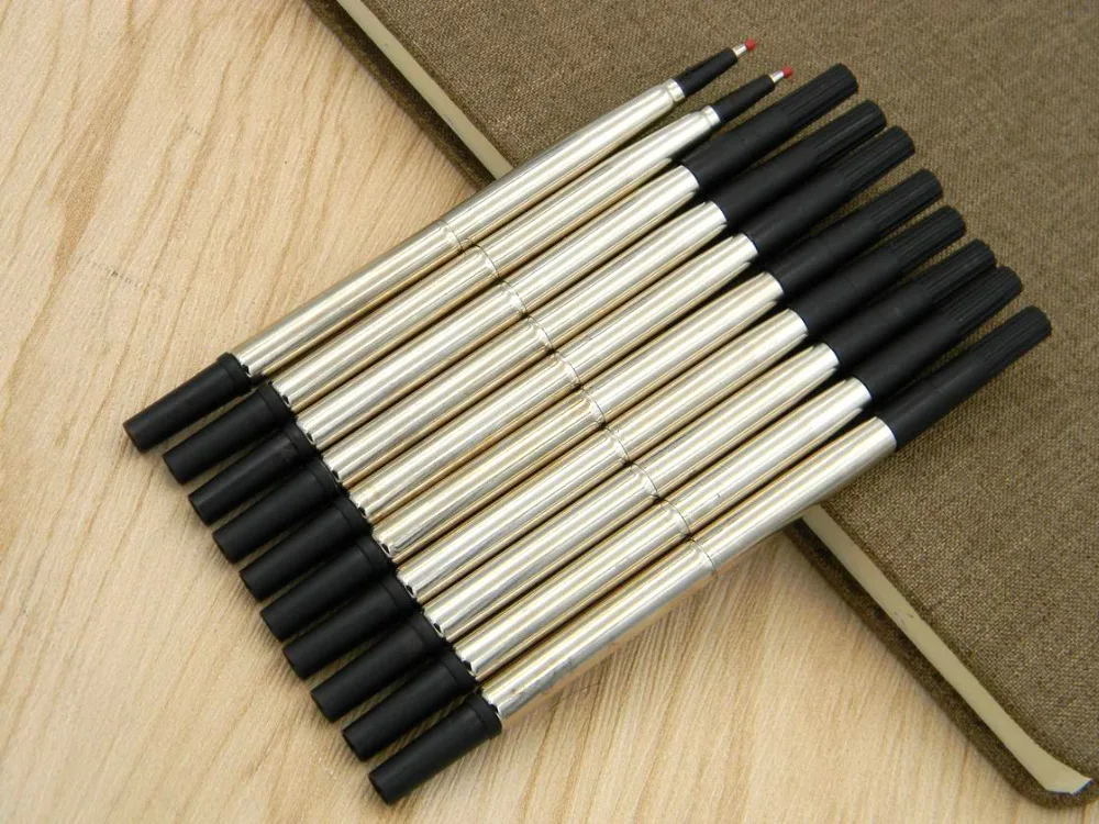10 шт синяя или черная металлическая ручка хорошего качества 0,7 мм Ручка-роллер заправка