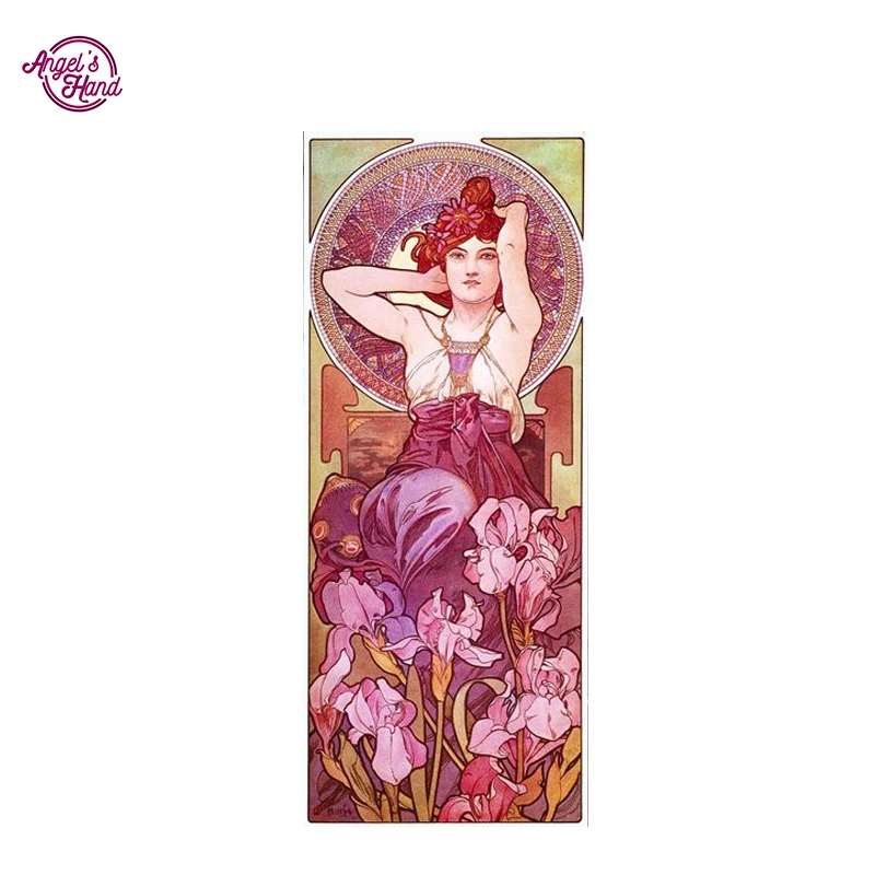 ANGEL'S HAND woman and flowers 5D Diamond Painting Mosaic Environmental Crafts Full Embroidery |