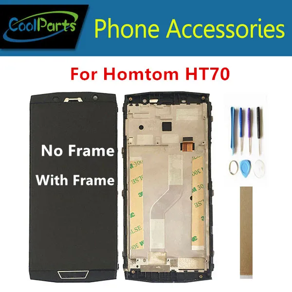 

Original Quality With / Without Frame 6.0" For Homtom HT70 LCD Display With Touch Screen Digitizer Assembly With Tools Tape