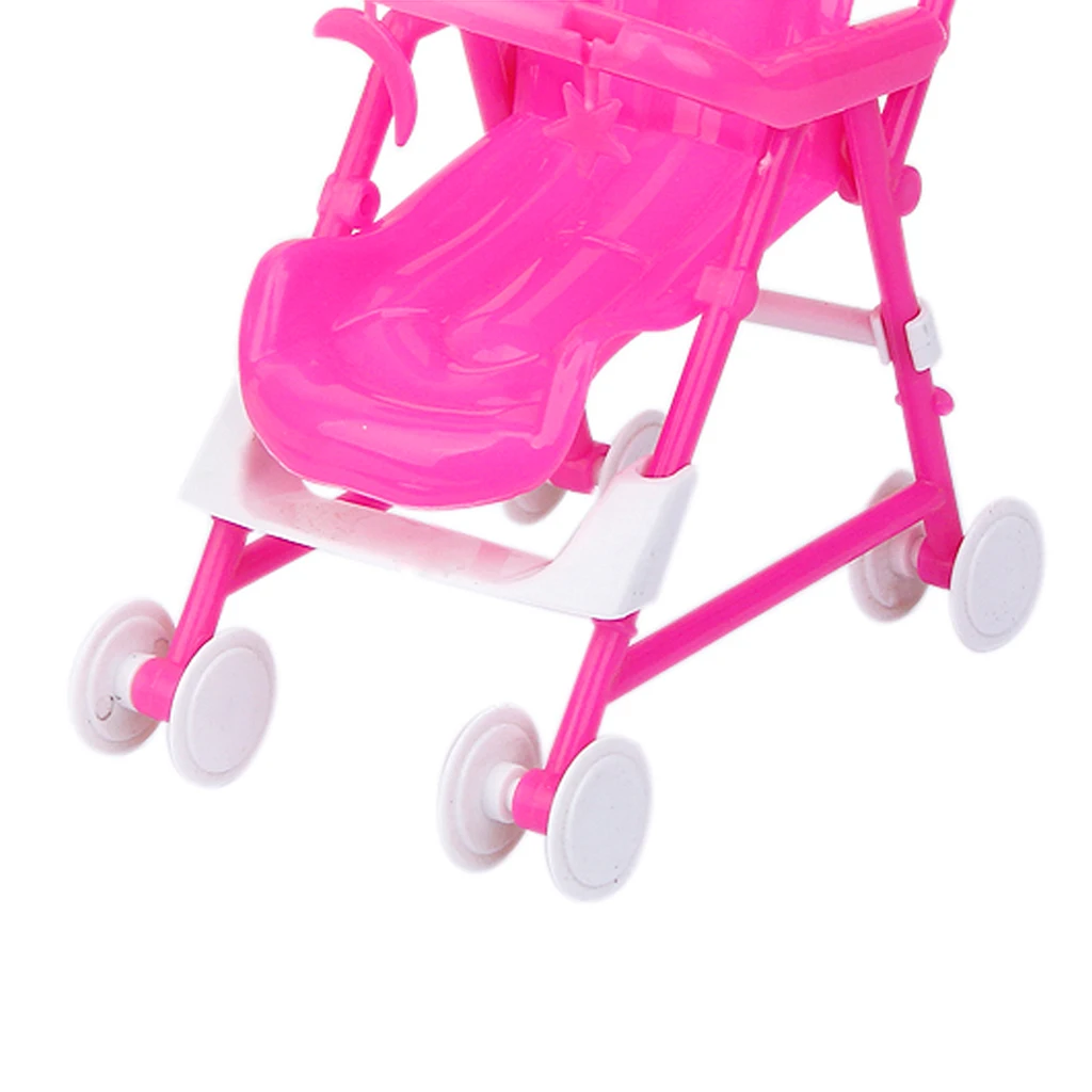 Plastic Nursery Baby Crib Bed Carriage for   Dolls House Accessory