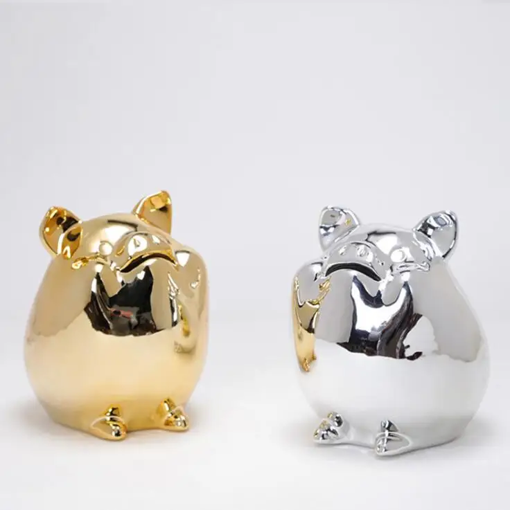 Керамическая золотая свинья копилка, креативная копилка, коробка для хранения монет, фарфоровые поделки, подарок для гостиной, декоративные украшения 05509