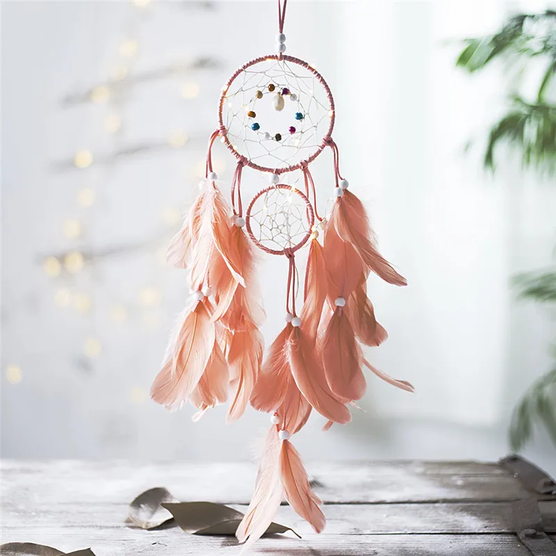 Светодиодный светильник в скандинавском стиле, Ловец снов, украшение для детской комнаты, декор для комнаты для девочек, украшение для свадебной вечеринки, подарок для firend - Цвет: orange
