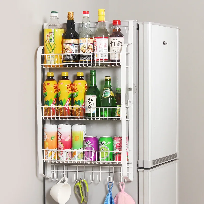 Flat iron font b rack b font side wall of large capacity refrigerator kitchen shelf font