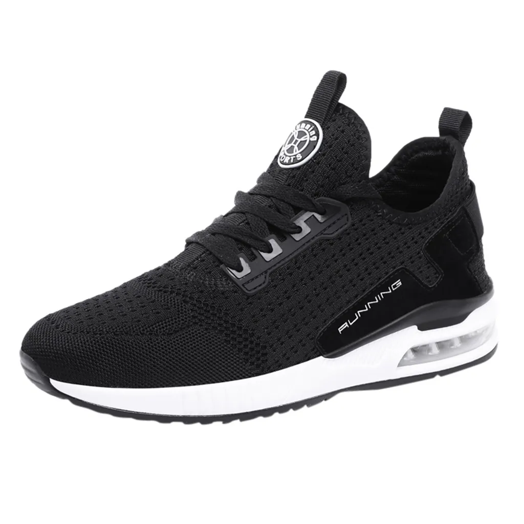 SAGACE Shoes New Fashion Couple Woven Breathable Sneakers Lightweight Comfortable Breathable Walking Casual Shoes J13 - Цвет: Black