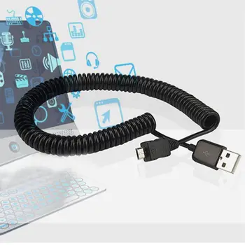 

Handy Date Spiralfeder Datenkabel Ladekabel USB 2.0 Male A zum Mikro-USB 5-Pin-Kabel Scalable Charger Cable