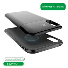 5000 мАч чехол для зарядного устройства для iphone X XS светодиодный цифровой дисплей Беспроводное зарядное устройство чехол для аккумулятора для iphone XR XA MAX