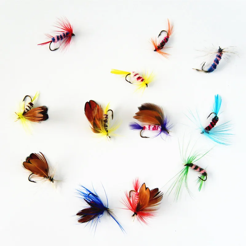  Anmuka 12pcs/set Various Dry Fly Fishing Trout Salmon Dry Flies Fish Hook Lures fishing fishing pesca 