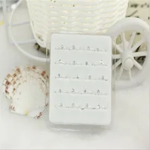 20 шт./компл. 925 Стерлинговое Серебро пирсинг носа Модная бижутерия для пирсинга кольцо в нос имитация кости шпильки хирургический ноготь Ed056