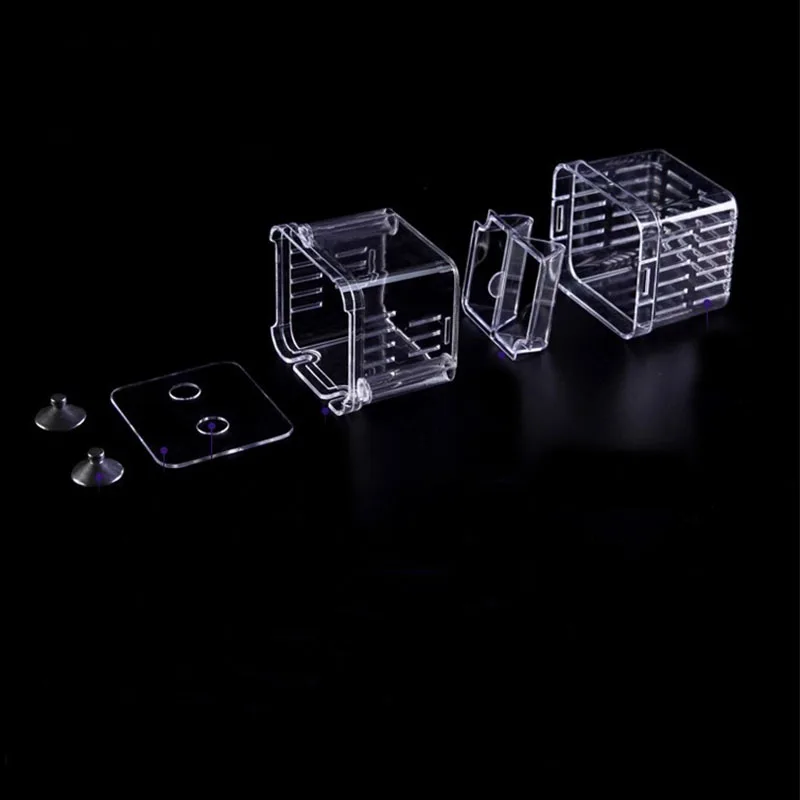 Mini Fish Breeding Isolation Box Fish Tank Aquarium Breeder Box Double Holes Betta Fish Hatching Incubator Aquarium Fish Bowl6
